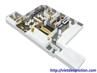 Thiết kế và thi công nội thất văn phòng  sàn giao dịch vàng thuộc Viettin Bank- Hà Nội