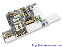 Thiết kế và thi công nội thất văn phòng  sàn giao dịch vàng thuộc Viettin Bank- Hà Nội