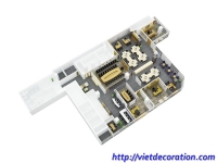 Thiết kế và thi công nội thất văn phòng  sàn giao dịch vàng thuộc Viettin Bank- Hà Nội